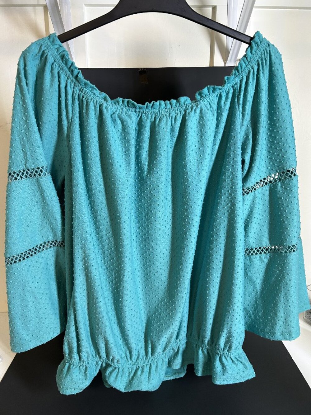 NY Collection Woman Blu Pepper Tiered Sweater